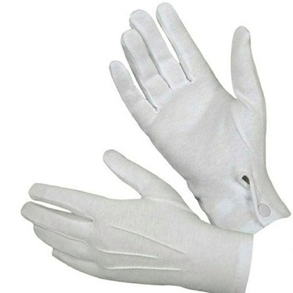 VINTAGE White Cotton Gloves Retro Formalwear Cosplay Costume Medium